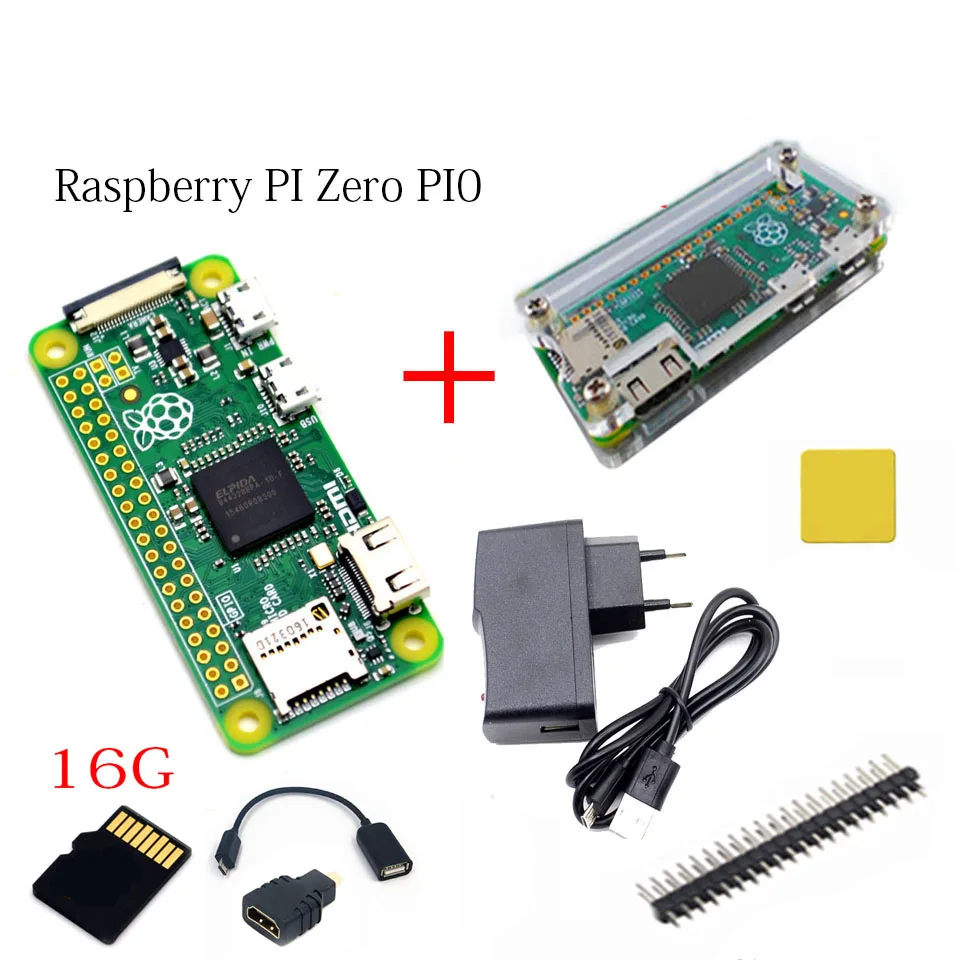 Малина Pi Zero PI0 1 3 или Raspberry Starter Kit W + акрил основа 16 г SD карты Мощность адаптер GPIO