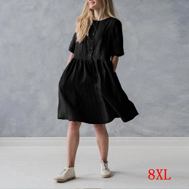 Женское сшитое платье большого размера плюс 5XL 6XL 7XL 8XL летнее повседневное