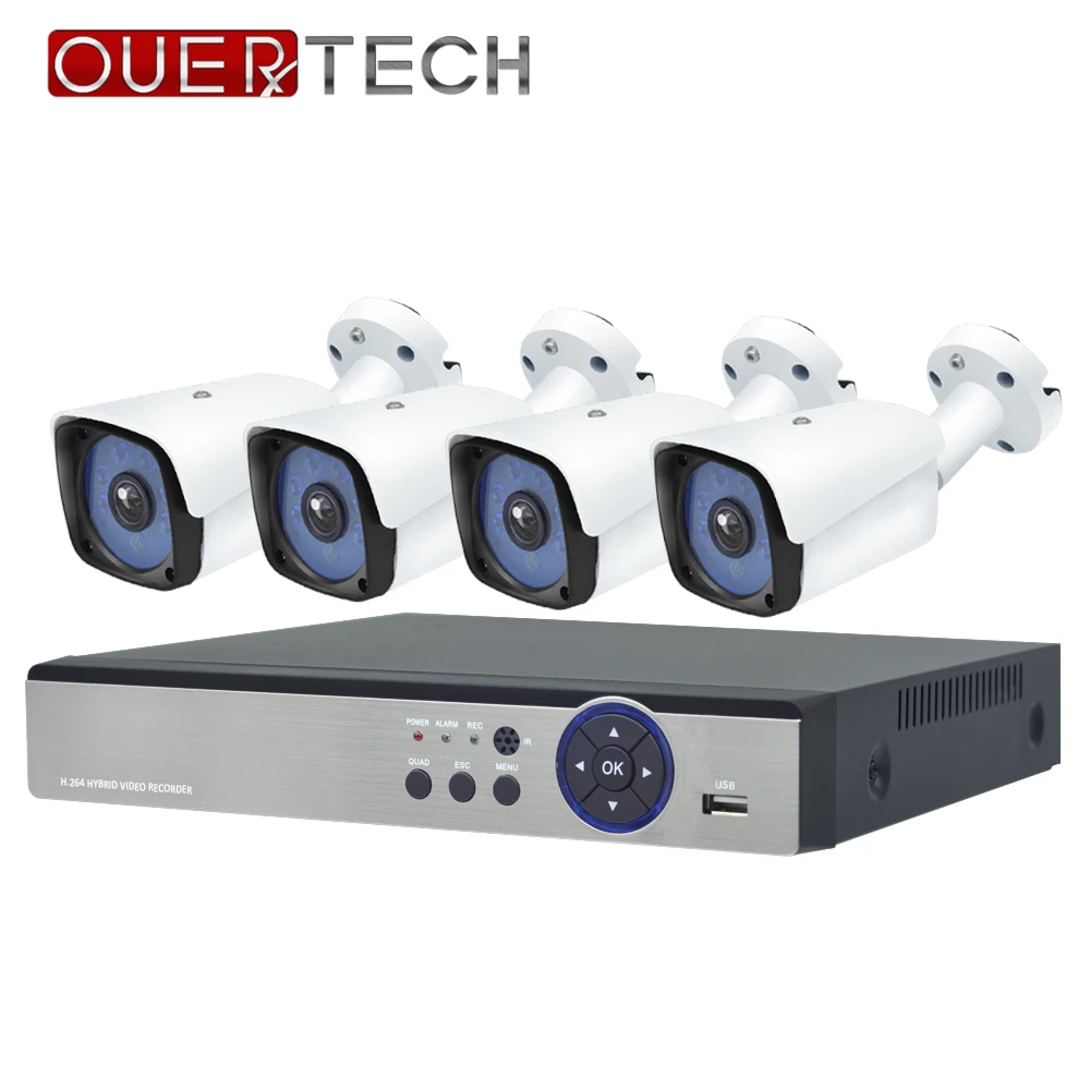 Система видеонаблюдения OUERTECH 720P/960P/1080P комплект для домашней безопасности P2P