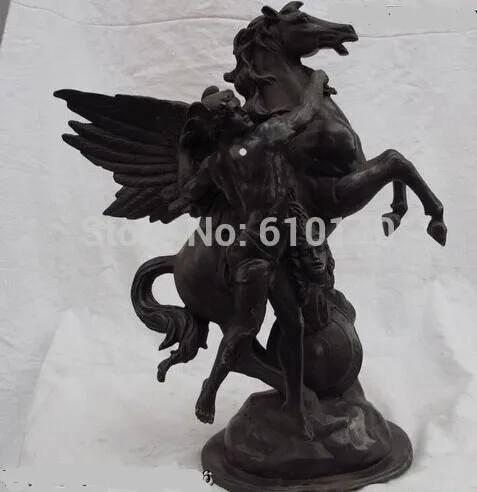 16 Западная Классическое ИСКУССТВО Медь Бронза Человек Тянуть Fly Верховая