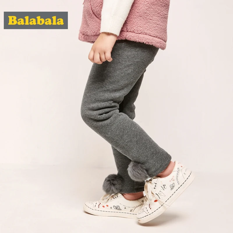 Брюки для девочек с флисовой подкладкой Balabala спортивные штаны эластичным поясом