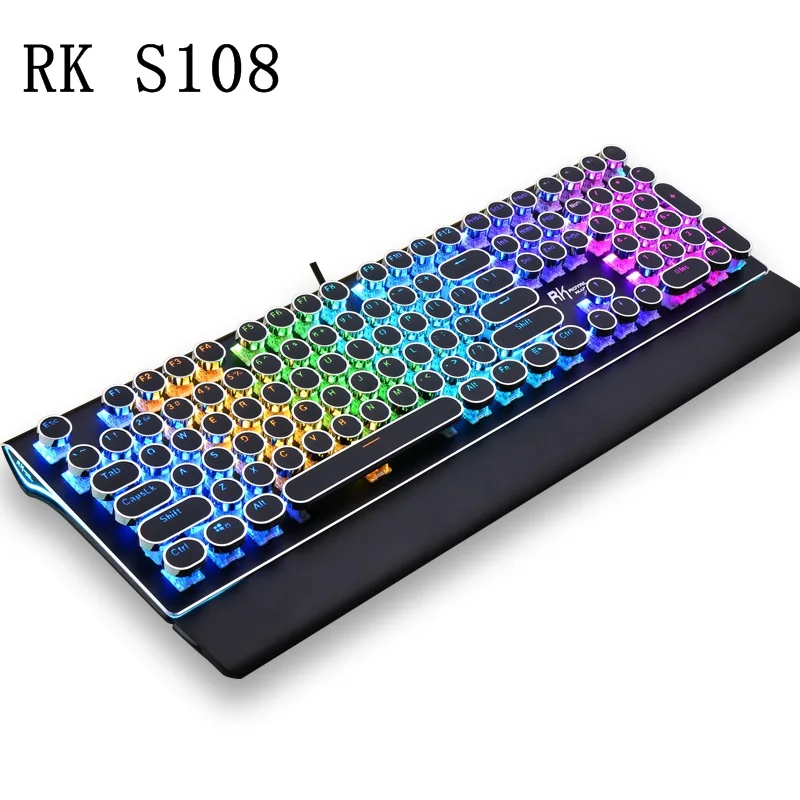 Эргономичная Проводная Механическая Игровая USB клавиатура Royal Kludge RK S108