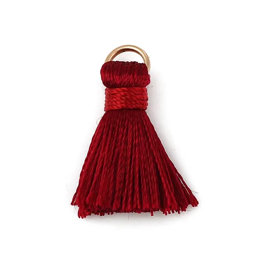 Wine Red Doreenbeads Rayon Tassel Charms Multi color 7/8"l- 7/8"long 10 PCs For Diy Jewelry DIY Bracelet Necklace Earring Accessories - Окраска металла: Wine Red
