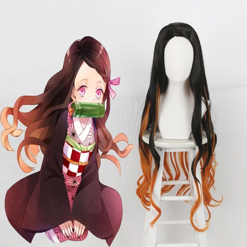 

Anime Demon Slayer Kimetsu no Yaiba Cosplay Wigs Nezuko Kamado Cosplay Wig Synthetic Wig Hair Halloween Party Blade Of Demon