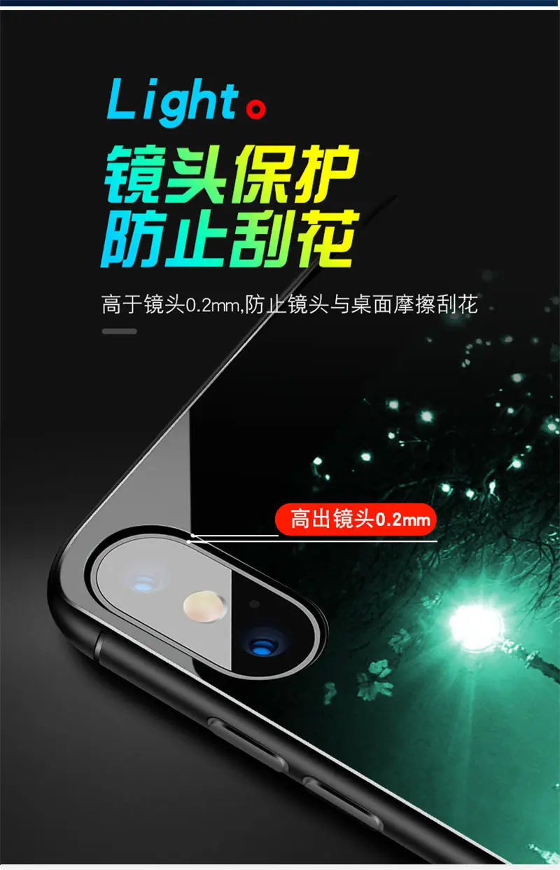 Светящийся чехол для телефона из закаленного стекла чехол для iPhone 5 5S SE 6 6S 7 8 Plus X XR XS Max, чехол, светящаяся задняя крышка, чехол для сотового телефона