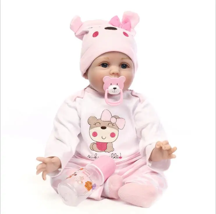 Кукла реборн NPKDOLL, акриловая, с тканевыми глазами, 55 см, с руками, аксессуары