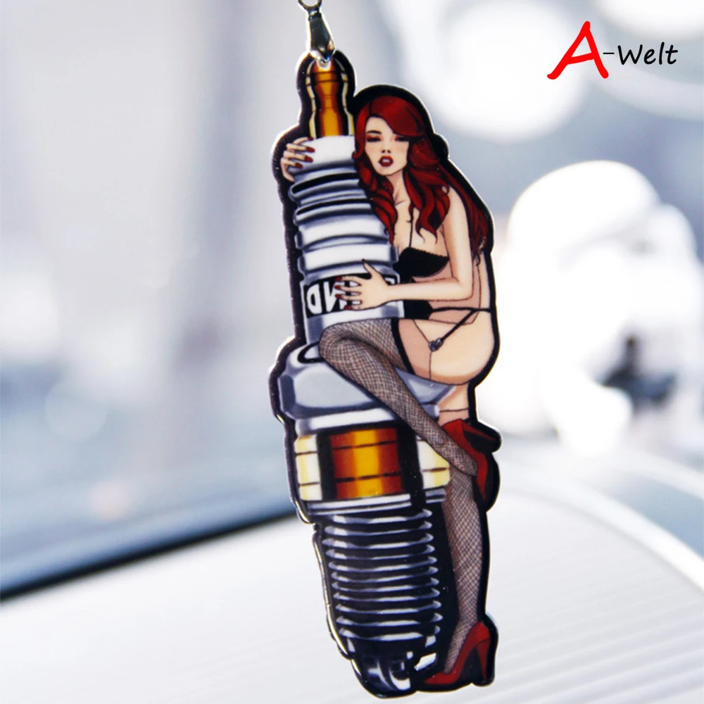 A Welt 1 шт. HellaFlush Hot Girl свечи зажигания значок Мода подвеска автомобиль Стайлинг