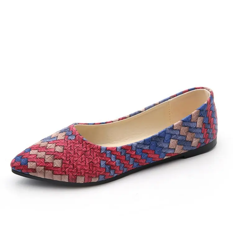 Spring soft leather shoes women larger sizes 40 ballet flats pointed toe shallow mouth slip-on ladies loafer slip on | Обувь