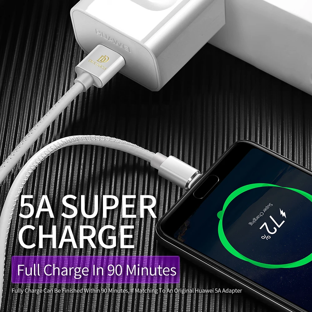 DUX DUCIS 5A USB Type C супер зарядный кабель для Huawei P20 Pro P10 Mate 10 Type-C Xiaomi Samsung USBC шнур |