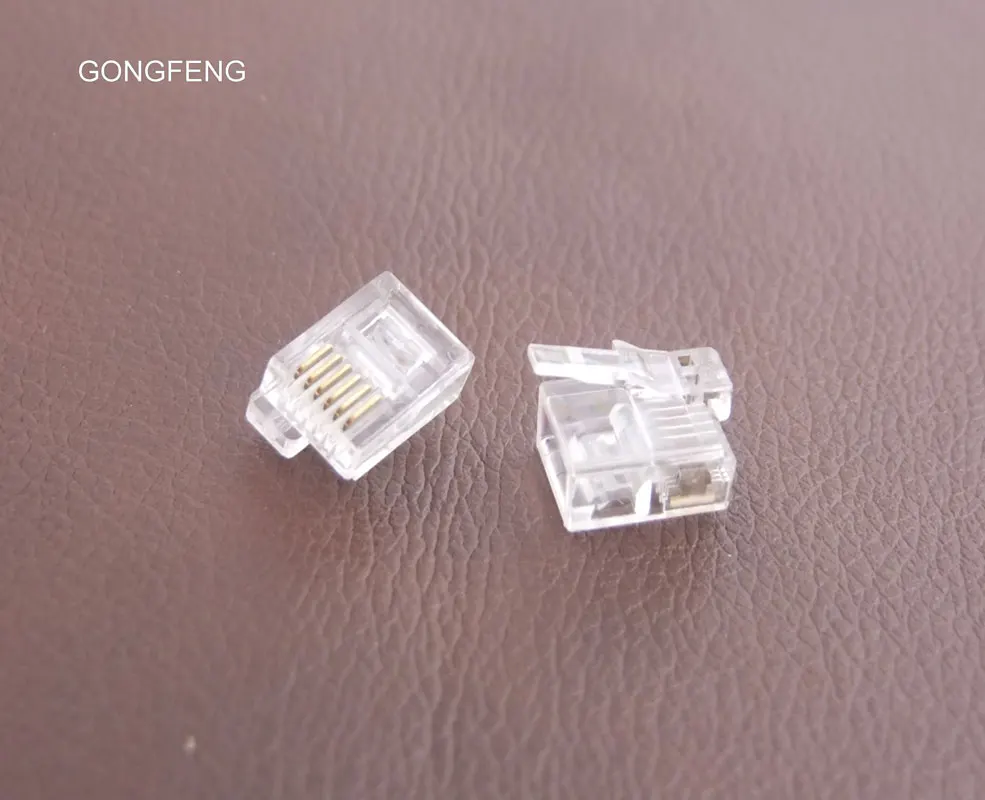 100 шт. Новый кристаллический разъем для головки телефона 6P6C RJ11 Minow специальный