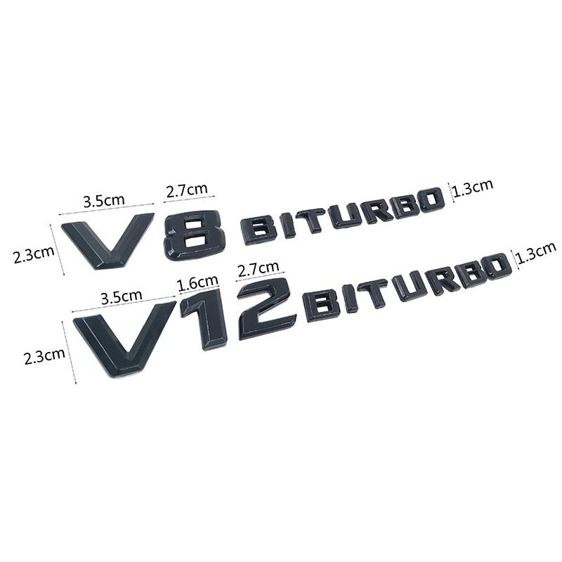 3D Автомобильная Наклейка ABS V12 V8 BITURBO логотип эмблема значок задняя сторона авто