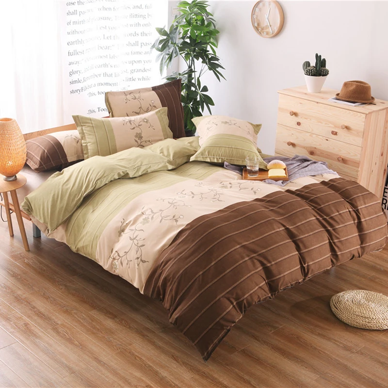 Красочные полосатый пододеяльник наволочка Постельное белье для взрослых и