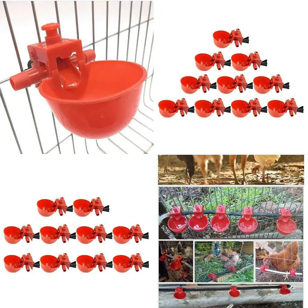 

Chicken Feeder Water Drinking Bowl Pet Bird Quail Hen Poultry Auto Drinker O1U2