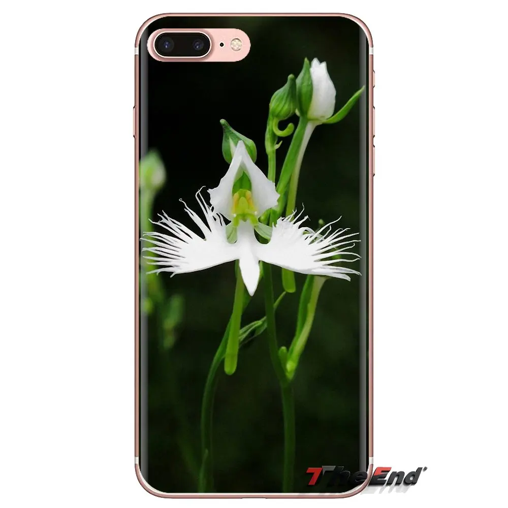 Белые чехлы для телефонов Egret Orchid Flower Habenaria Xiaomi Mi3 Samsung A10 A30 A40 A50 A60 A70 Galaxy S2 Note 2 Grand Core
