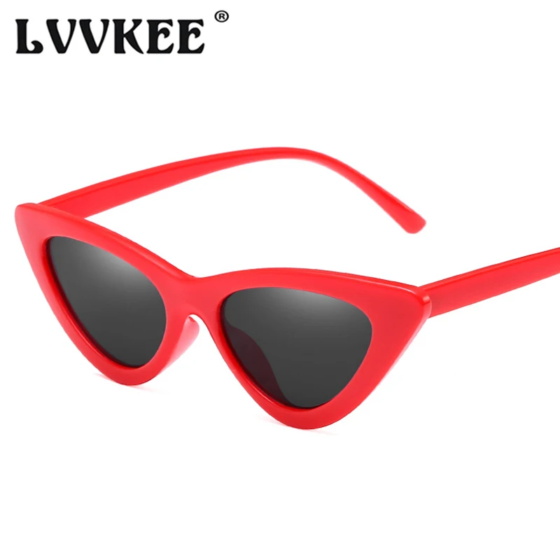 LVVKEE 2020 Модные женские солнцезащитные очки кошачий глаз с плоским верхом