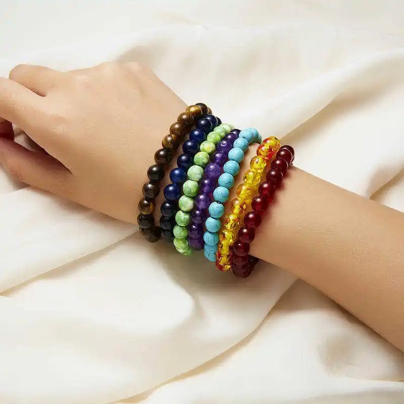 Чакра pulseras mujer браслет Rudraksha амулетный для мужчин Йога биллик натуральный камень