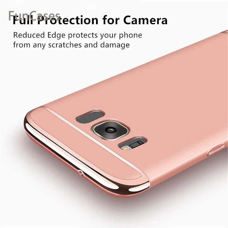 Роскошный чехол 3 в 1 для samsung Galaxy S6 S7 Edge S8 S9 Plus Note 8 с жестким покрытием нескользящая