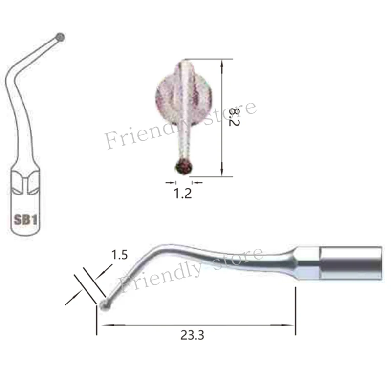 5 шт. наконечник для подготовки к полостям SB1 зубные наконечники EMS и Woodpecker Scaler