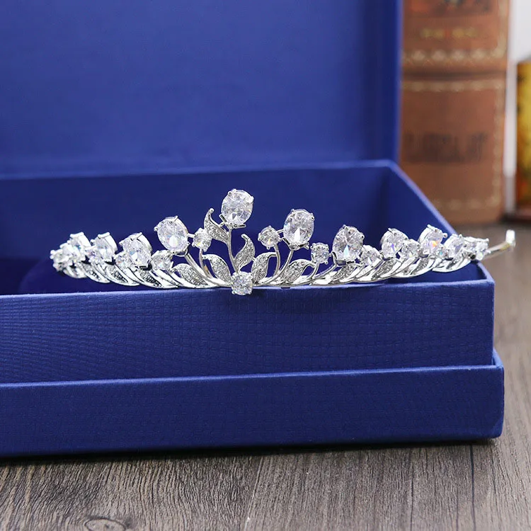 SLBRIDAL Gorgeous Wedding Cubic Zircon Tiara Bridal CZ Crown Queen Princess Pageant Party Headpiece Bridesmaids Hair Accessories | Украшения