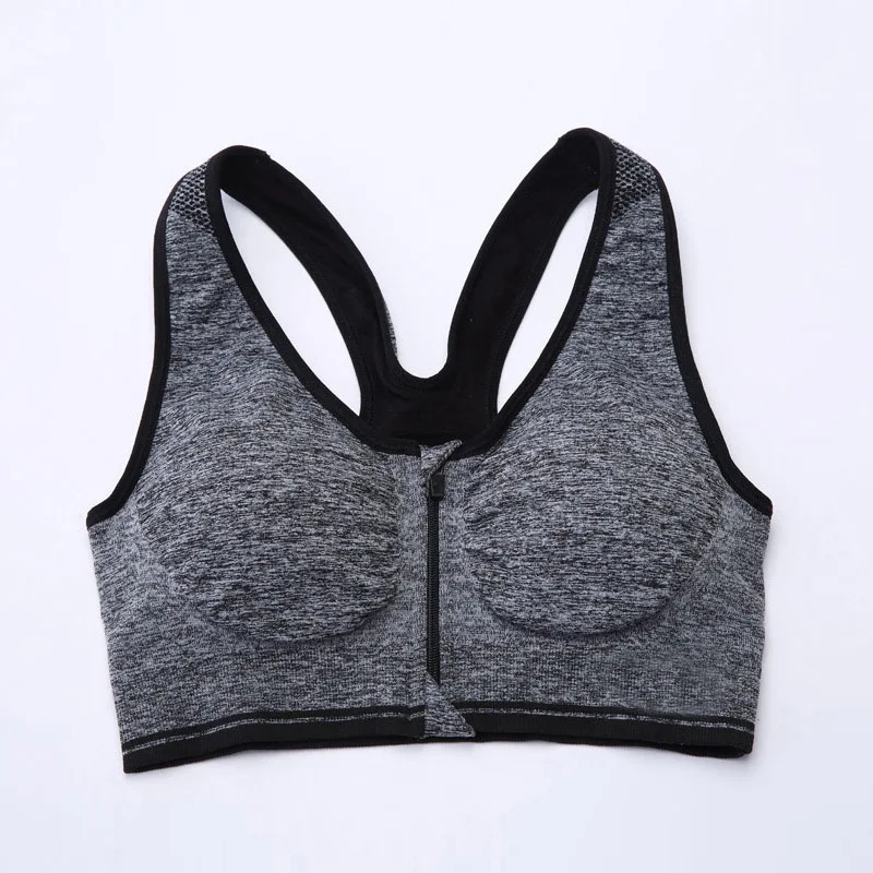 

Женские спортивные бюстгальтеры пуш-ап с передней молнией, мягкие противоударные Бюстгальтеры без косточек для спортзала, атлетики, бега, а...