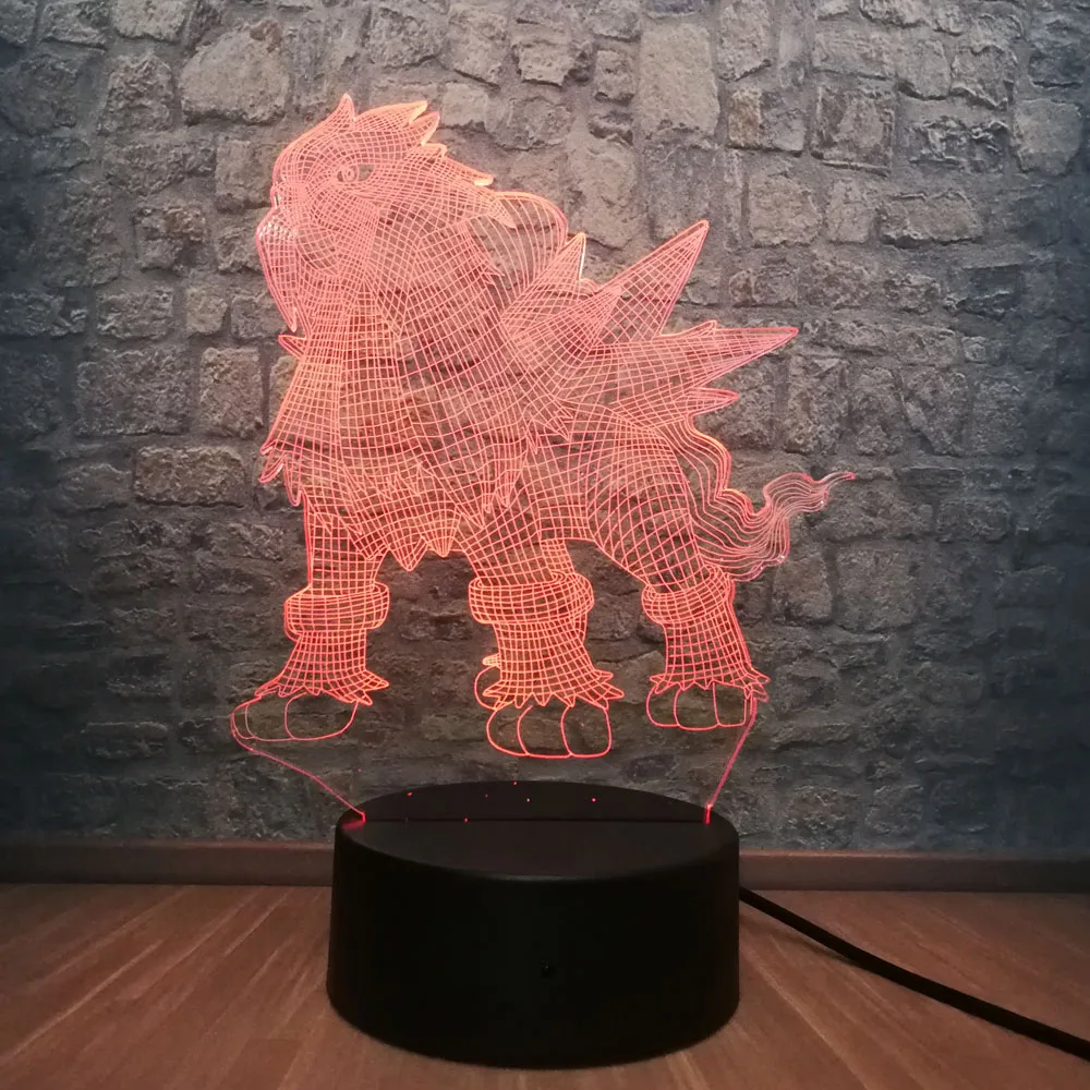 3D светодиодный ночник игровой светильник с изображением покемона го настольная