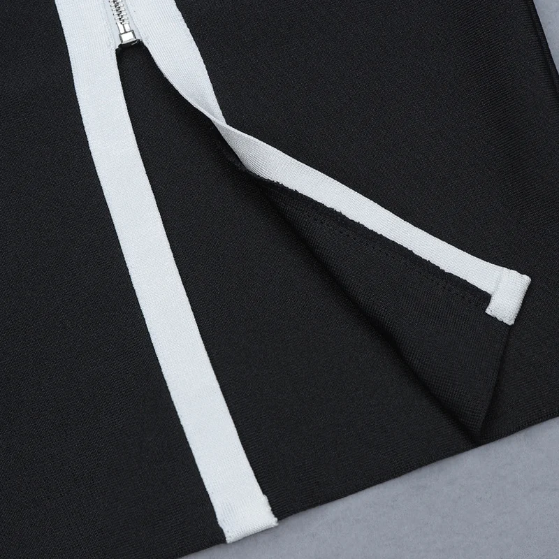 

Beateen Black White Patchwork Ruffles Off The Shoulder Slash Neck Mini Bandage Dress Women Party Fashion Sexy 2019 New