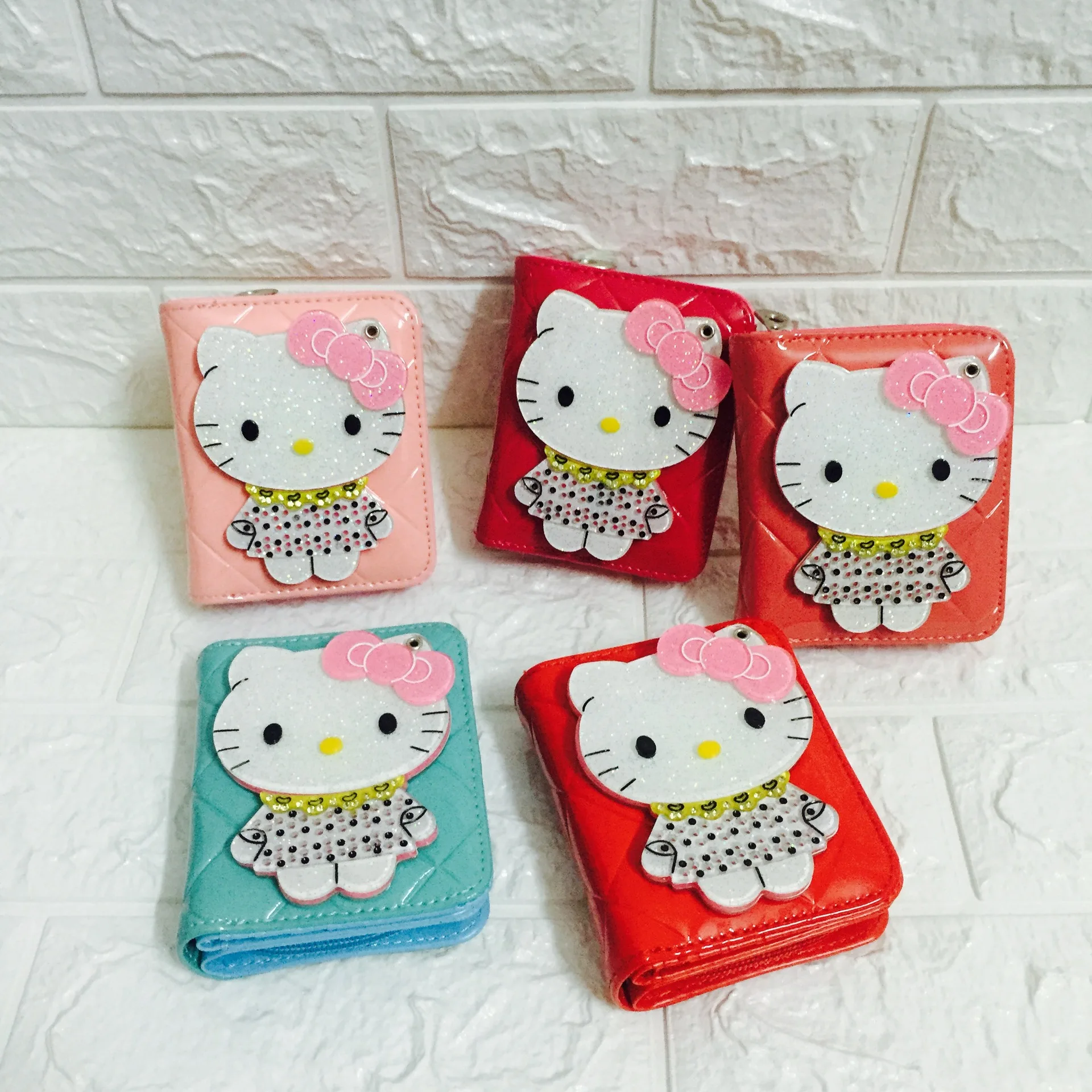 Доллар цена карман hello kitty кошельки короткие маленькие милые женские кожаные бумажники, Женский кошелек Carteira Feminina 45
