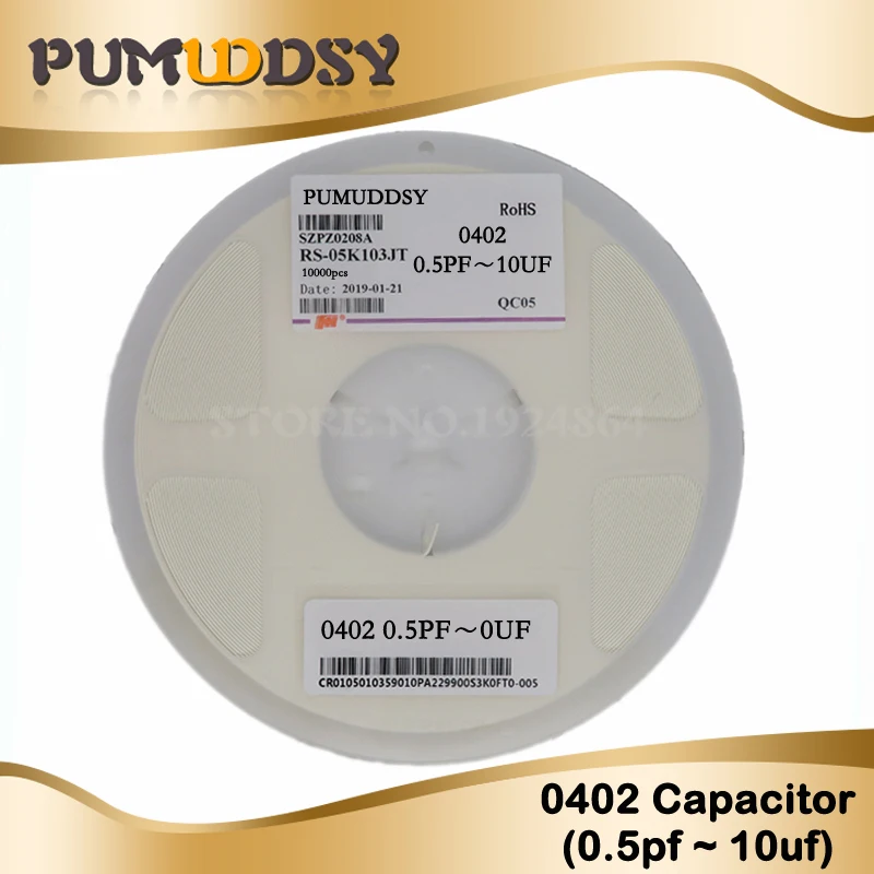 100 шт. 0402 smd конденсатор с алюминиевой крышкой Керамическая 10nf 100nf 1 мкФ 2,2 мкФ 4,7 мкФ 10 мкФ конденсаторы diy комплект 0.5pF-10 мкФ