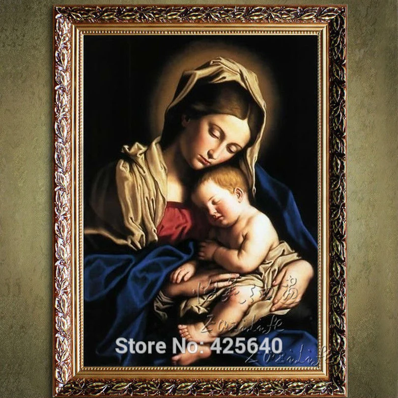 Мария Холдер ребенок Иисус Мать Печать постер и печать на холсте настенные