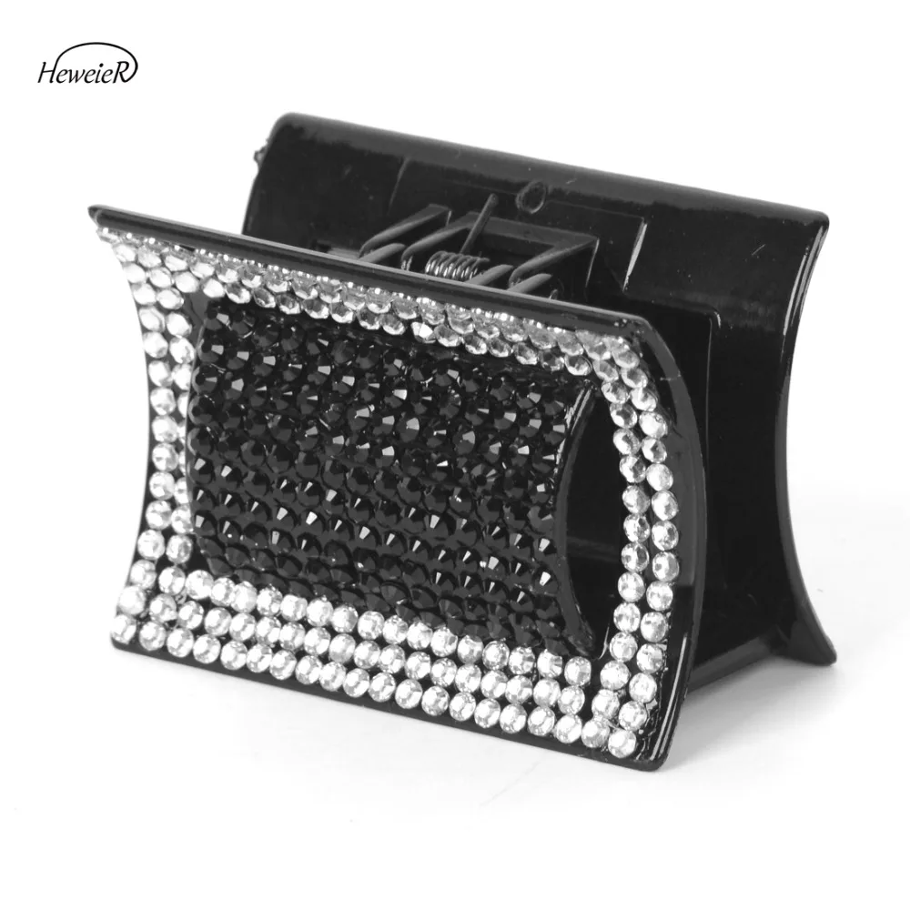 

Fashion Hair Claws Black Plastic Clamp Crab Clips Women Rhinestones Crystal Hair Accessories Headdress Headwear Ponytail Holder