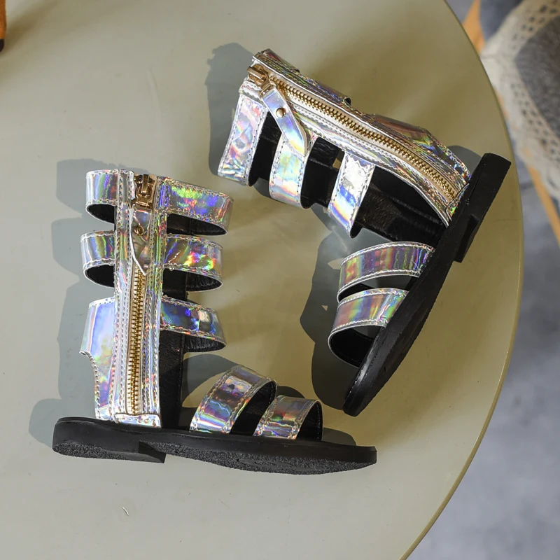 2019 новые летние платье принцессы Модные женские римские сандалии для маленьких