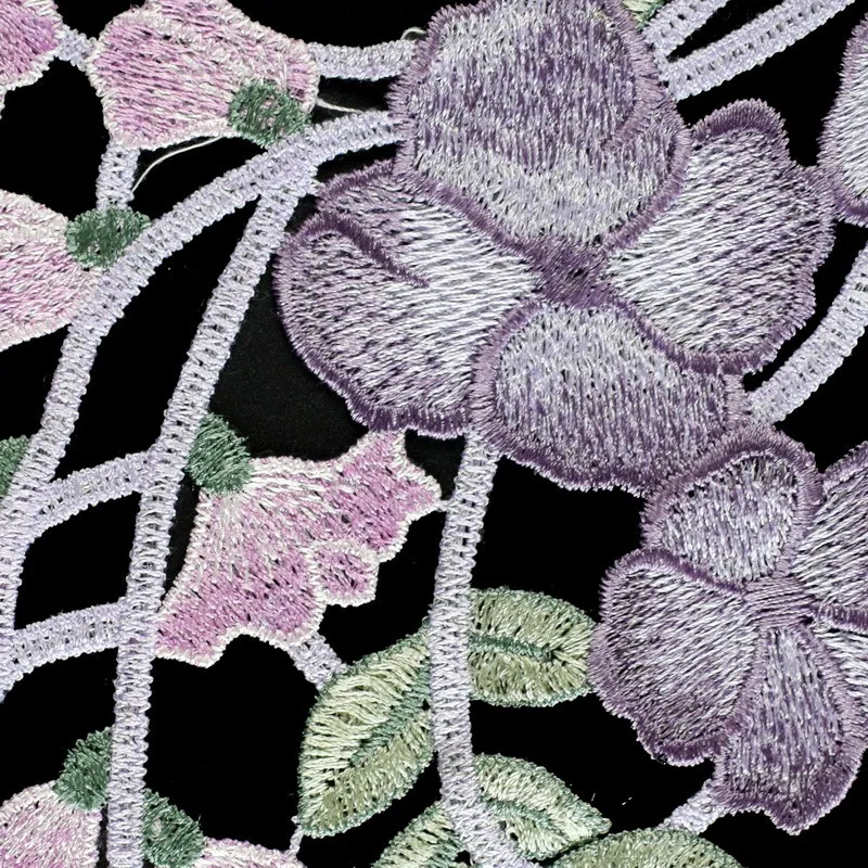 

Purple Embroidered Fabric Flower Venise Lace Sewing Applique Lace Collar Neckline Collar Applique Accessories