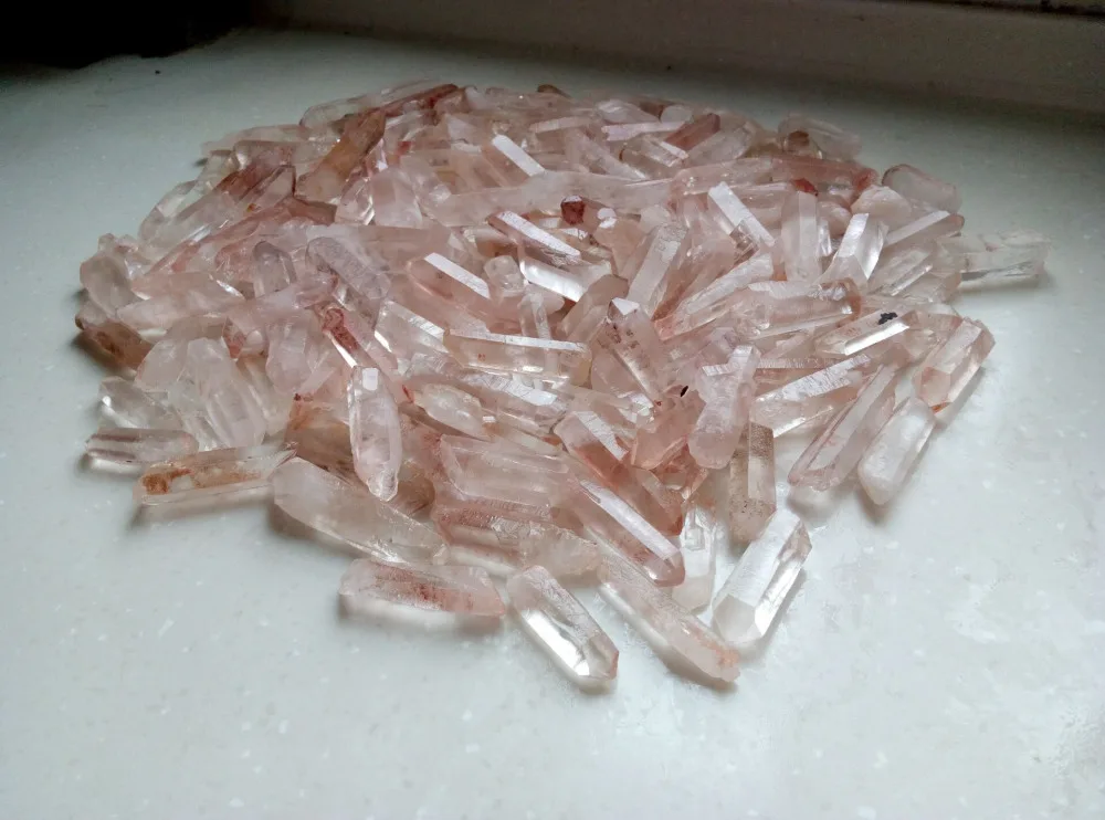 1/4 фунтов натуральный розовый Lemurian Seed кварцевый кристалл точка Бразилия