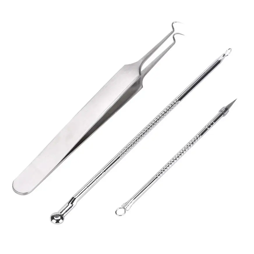 3pcs as picture 3 шт./компл. Нержавеющая сталь для удаления черных точек уход за лицом для удаления шрамов от акне, инструмент для удаления прыщей игла Новое поступление комедонов экстрактор инструмент для бритья для мужчин комплект - Цвет: 3pcs as picture