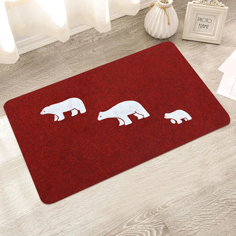 Red bear Творческий узор Коврик для ванной, мягкие, удобные, водопоглощение non-slip, не линяют, коврик для ванной комнаты Кухня спальня для лестницы, для ванной комнаты коврик - Цвет: Red bear