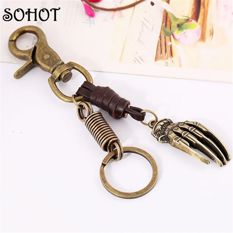 Цепочка для ключей из натуральной кожи в готическом стиле|chain ribbon|accessories bassaccessories