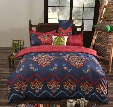 Светло-зеленый 4/3PCS3d постельные принадлежности Sham Boho Мандала набор пододеяльников зимняя простыня queen king Размер Хлопок народная индивидуальная кровать набор - Цвет: Светло-зеленый