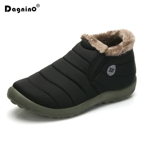 Лидер продаж, зимние повседневные ботинки для снега, мужские водонепроницаемые ботильоны, модная мужская зимняя теплая обувь на плоской нескользящей подошве, большие размеры 35-48