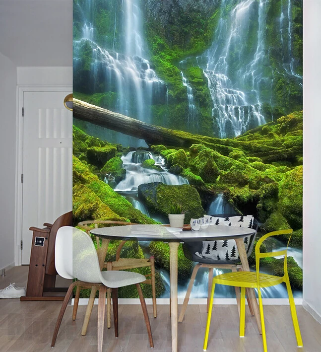 Большие настенные 3D обои на заказ красивая и свежая фотография пейзажа водопада