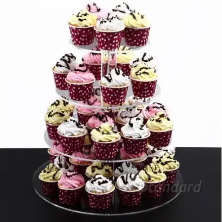 Оптовая продажа с фабрики 4-уровневая подставка для кексов-Хрустальная акриловая