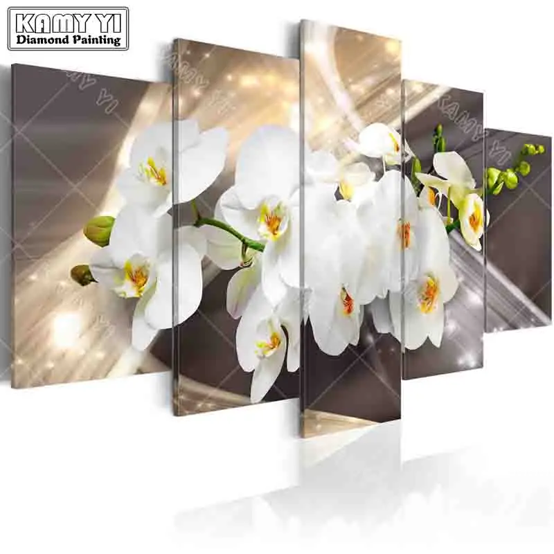 

full square drill Diamond embroidery beautiful orchid 5D DIY diamond painting Cross Stitch Multi-picture home decoration