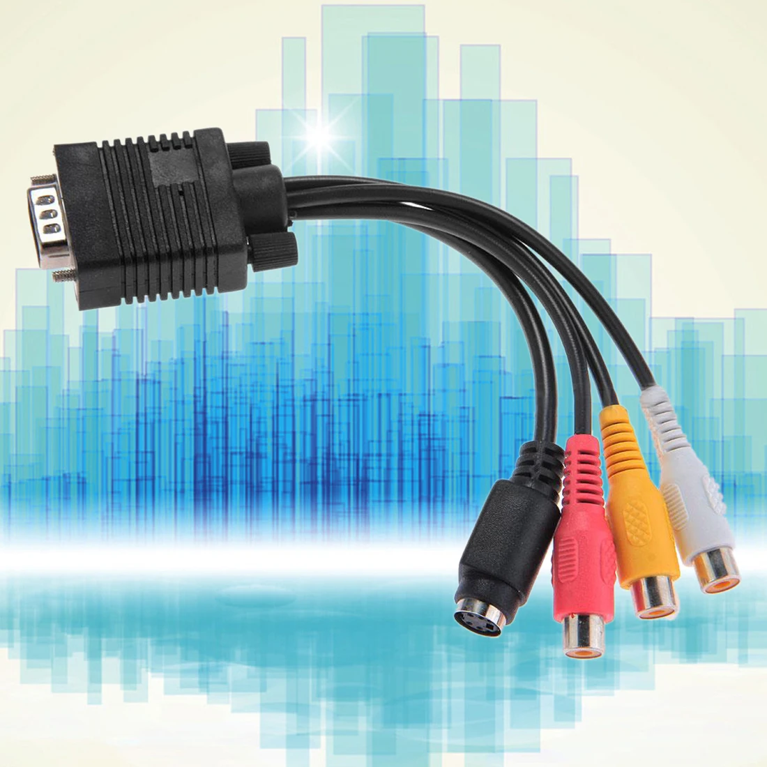 Centechia Pc VGA папа к S Video 3 RCA Женский Композитный Av Tv Out адаптер кабель Компьютерные
