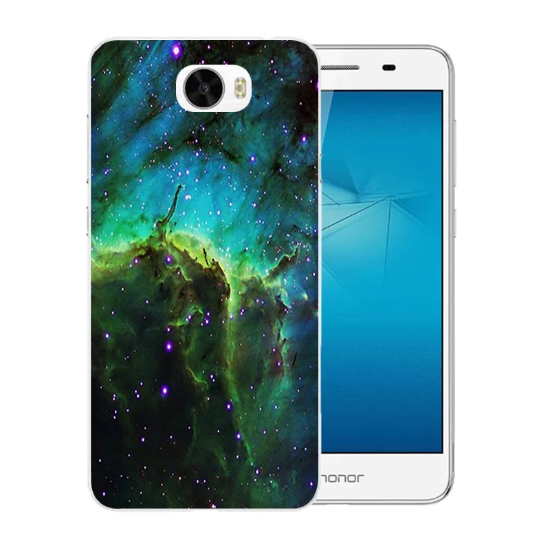 Мягкие ТПУ чехлы для телефонов Huawei Y5ii Y52 задняя крышка прозрачный звездное небо