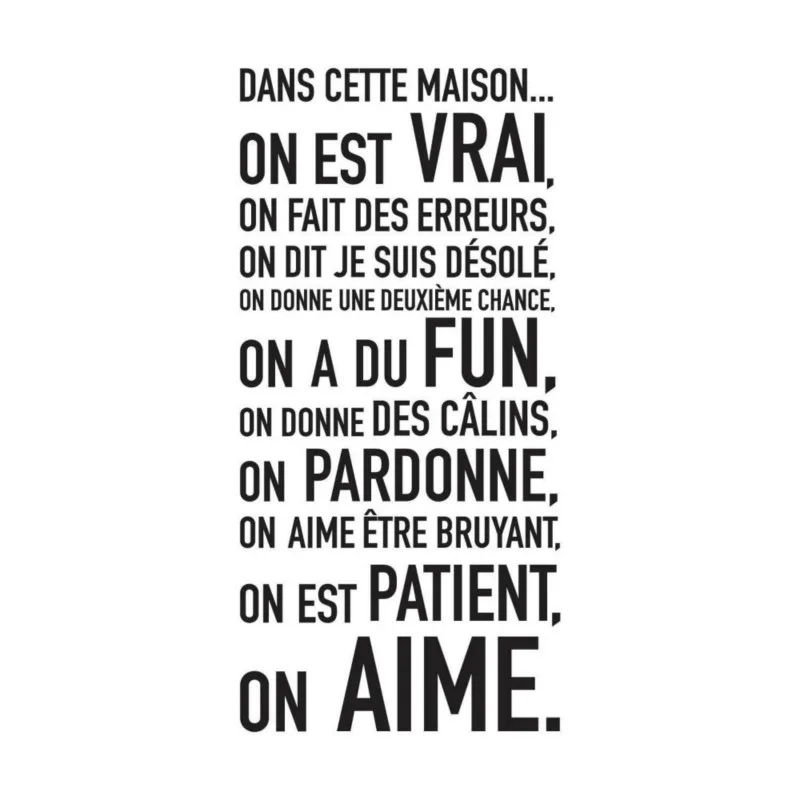 Sticker Quote Dans Cette Maison... Vinyl Wall Decal Art Decor Living Room Home House Decoration | Дом и сад