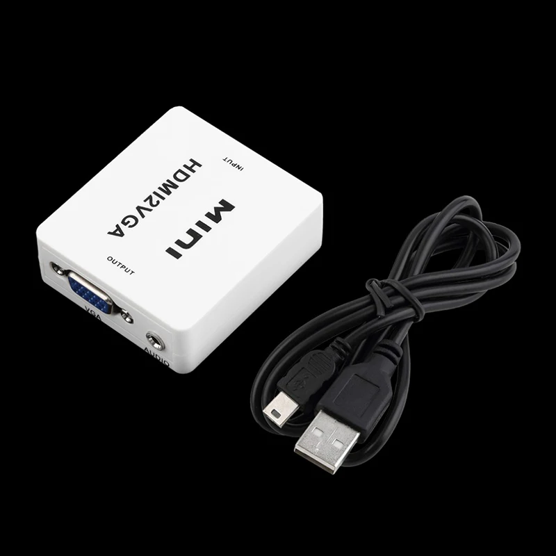 HDMI2VGA мини HDMI к VGA адаптер HD1080P Аудио HD HDTV видео для ПК ноутбука конвертер