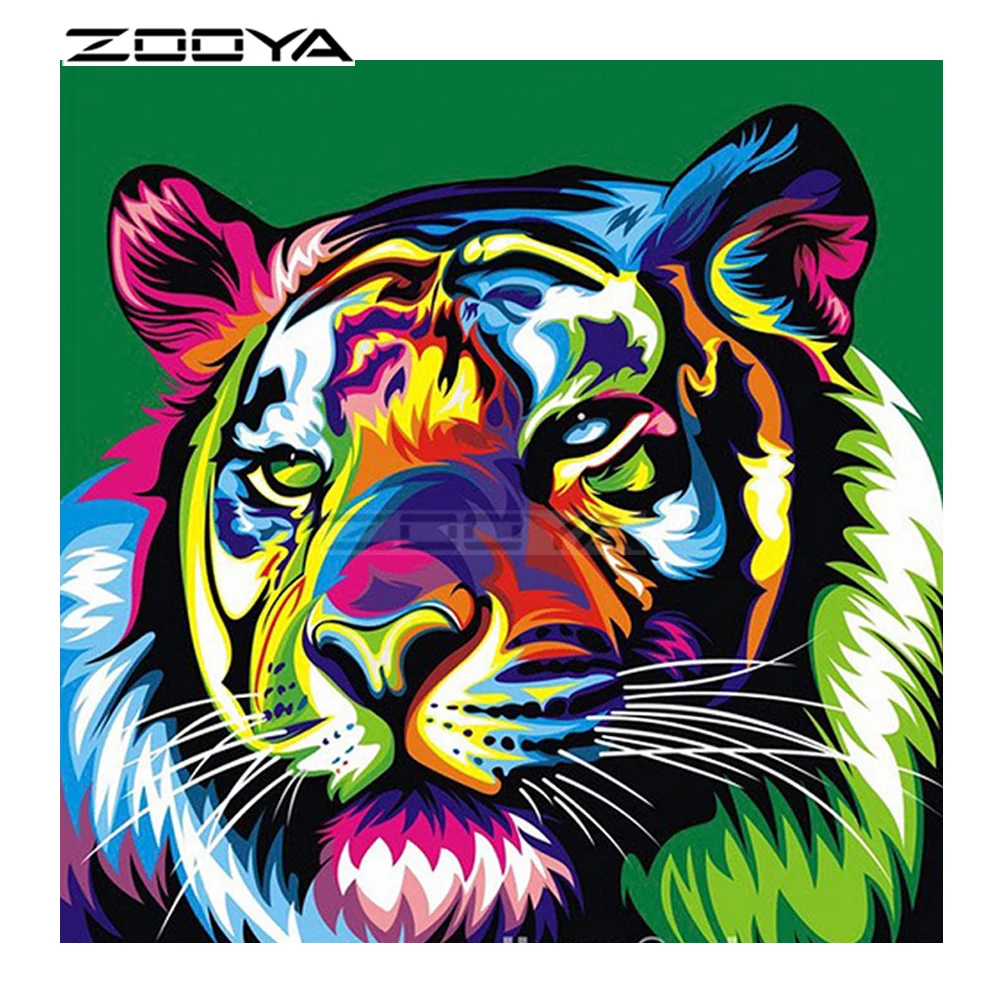 

ZOOYA Diamond Animal Tiger 5D DIY Diamond Painting Embroidery Cross Stitch Rhinestone Round Mosaic Painting Home Decor R2379