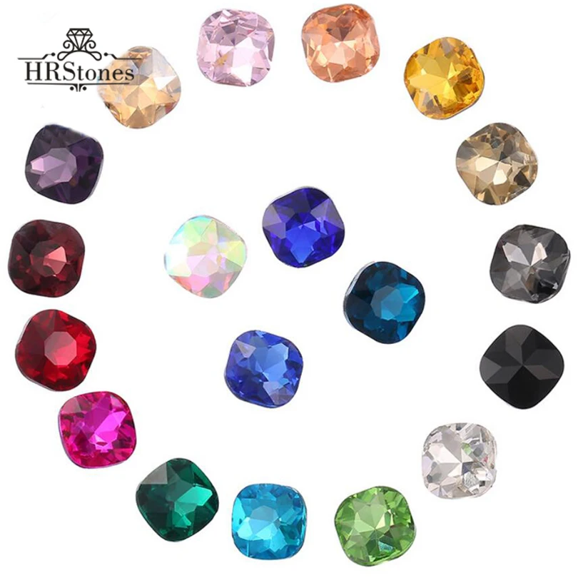 Вечерние украшения на платье круглый квадратный стеклянный заостренный задник