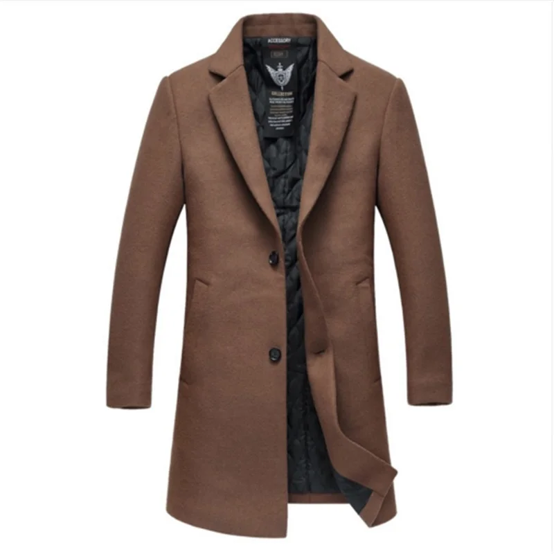 Новый 2018 4XL 3XL бесплатная доставка зимнее шерстяное пальто Slim Fit Куртки модная