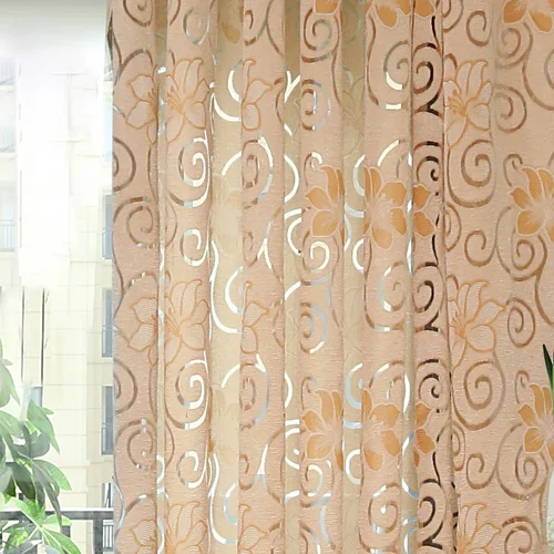Orange NAPEARL 1 шт. Короткая занавеска Цветочный Двойной Жаккард Современная капля для кухни гостиной окна элегантная панель нить ткань лента - Цвет: Orange
