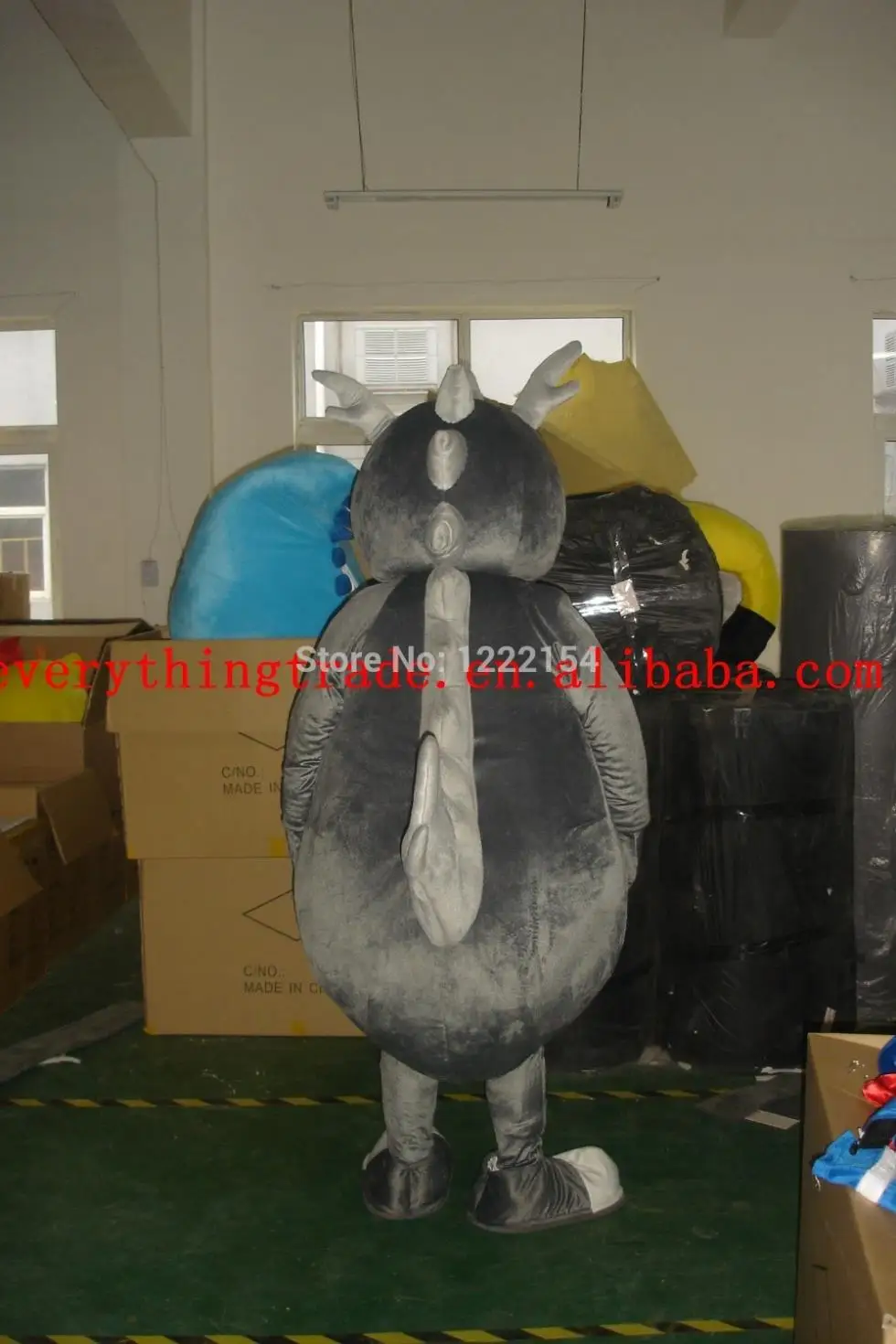 2014 Cartoon Character Adult cute grey big dragon Mascot Fancy Dress party Costume adult size | Тематическая одежда и